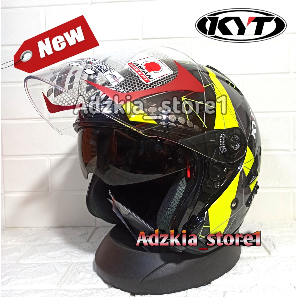 HELM HALF FACE KYT GALAXY FLAT R MATRIX YELLOW