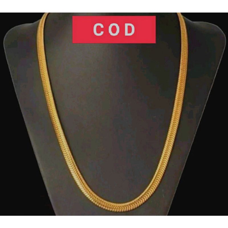 0KALUNG TITANIUM ANTI KARAT LAPIS EMAS GOLD KALUNG BELUT GEPENG BESAR