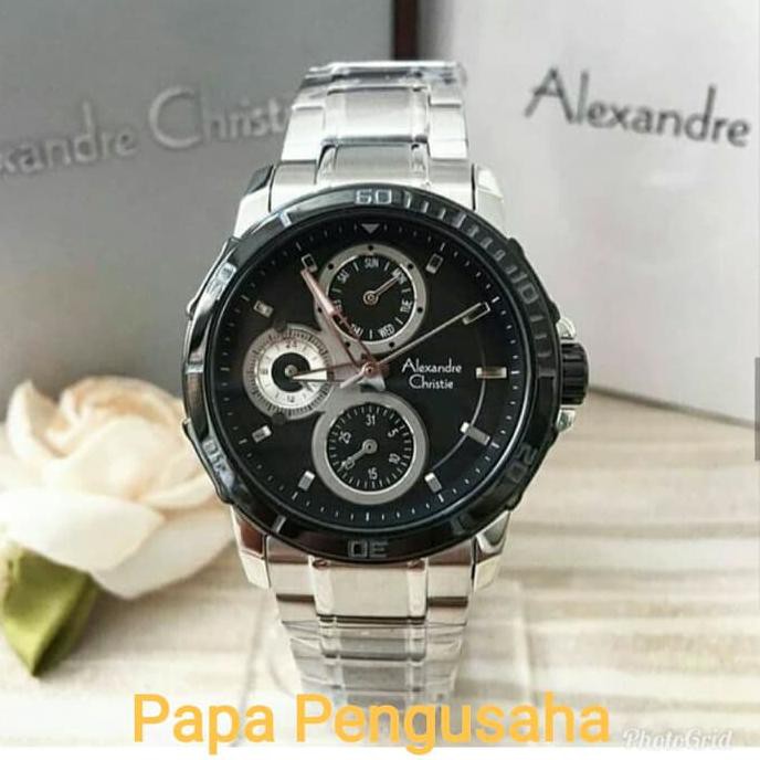 Jam Tangan Wanita Original Alexander Cristie AC-6473 Silver Black
