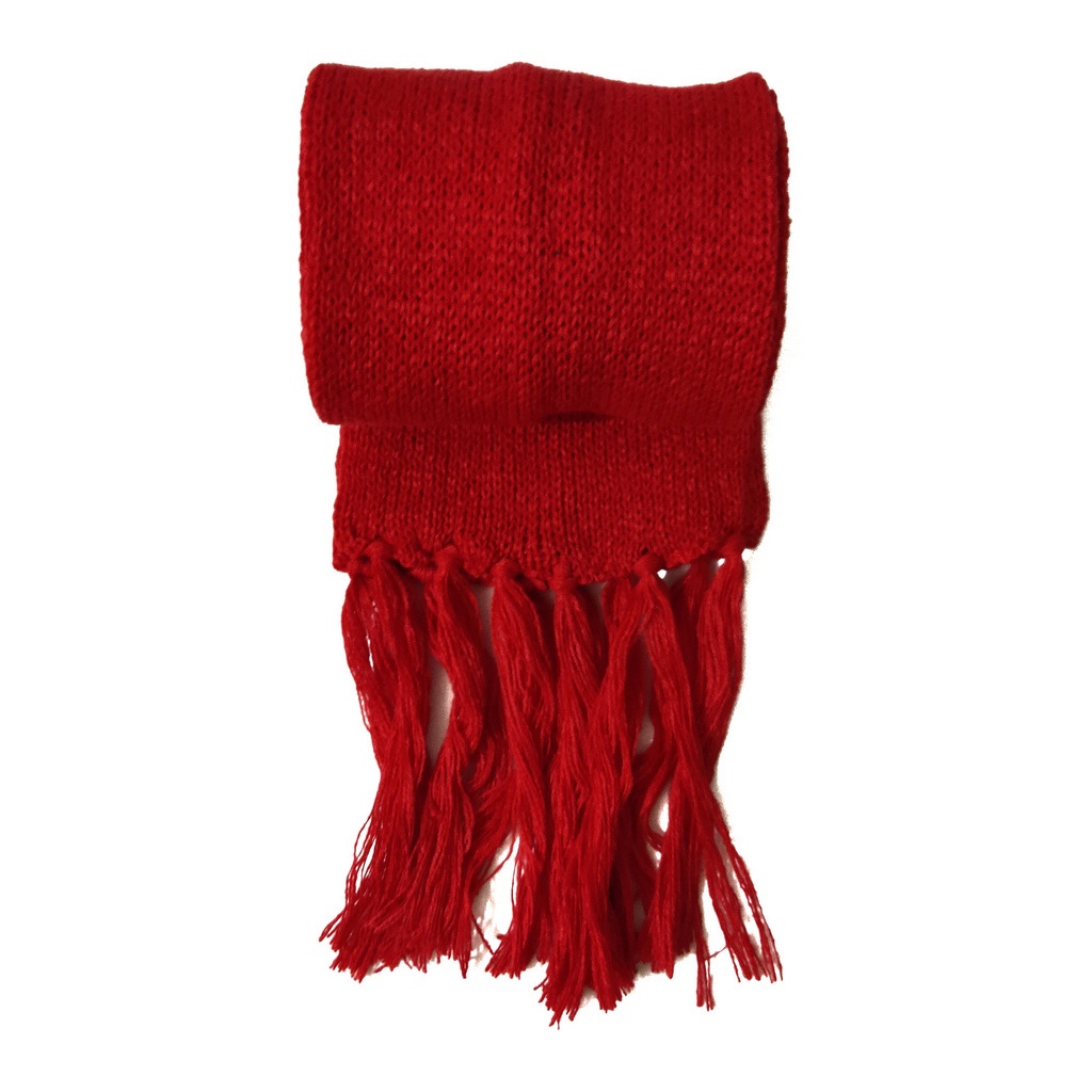 Syal polos rajut handmade dewasa scarf shawl SYAL-POLOS-NO 5 MERAH
