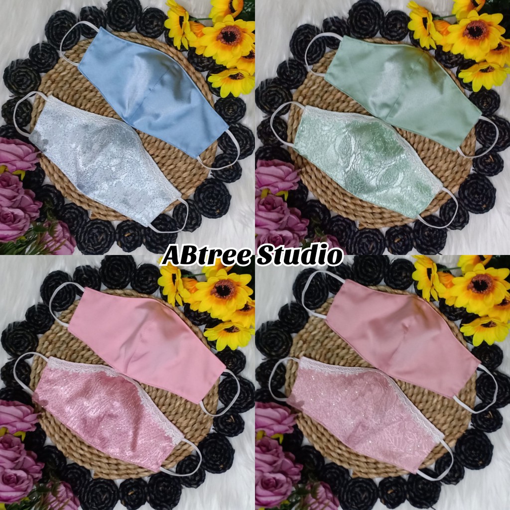 Masker couple jaguard / jaquard cavali mix Renda buat souvenir wedding pesta akad nikah ijab