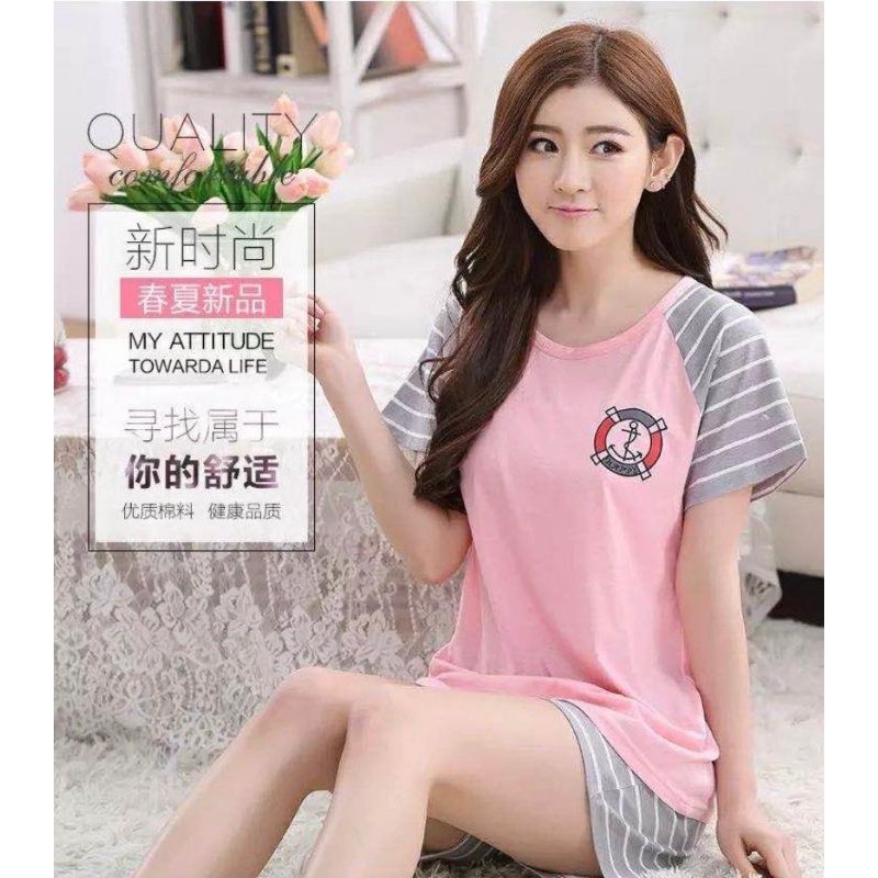 MDLV ~ BJ SET MY ATTITUDE PINK HP // BAJU TIDUR // FASHION WANITA