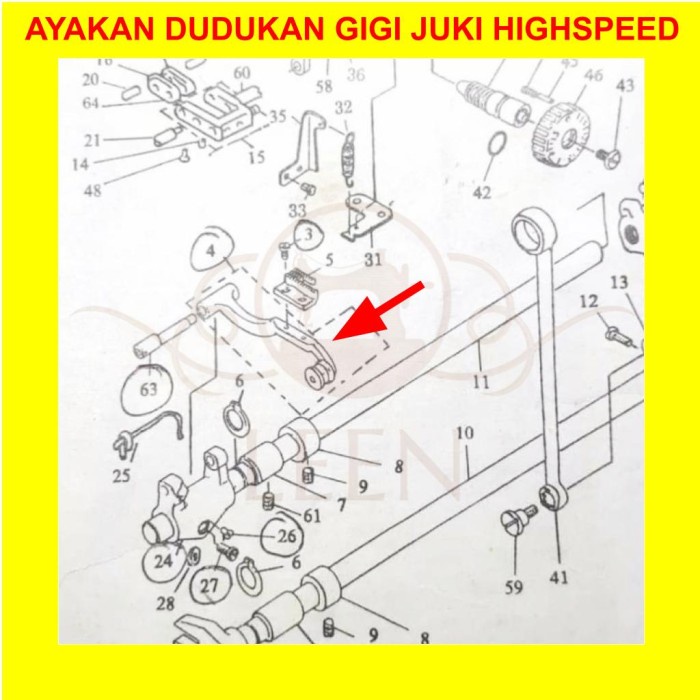 Ayakan Dudukan Gigi Juki 110-11251 Mesin Jahit High Speed 1 Jarum LEEN