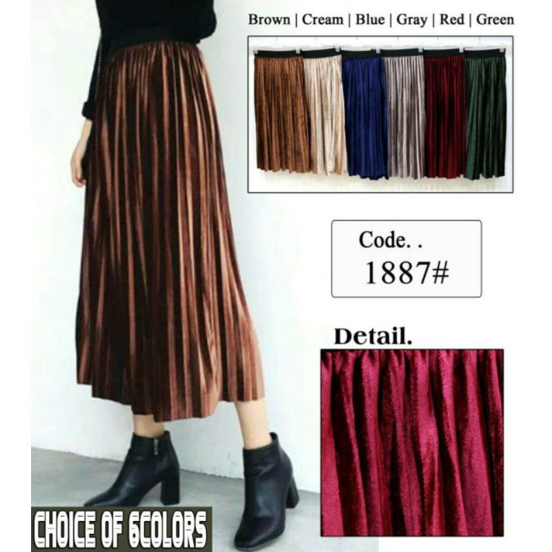 (COD)Ms 1887 Rok Beludru/rok prisket beludru import terbaru