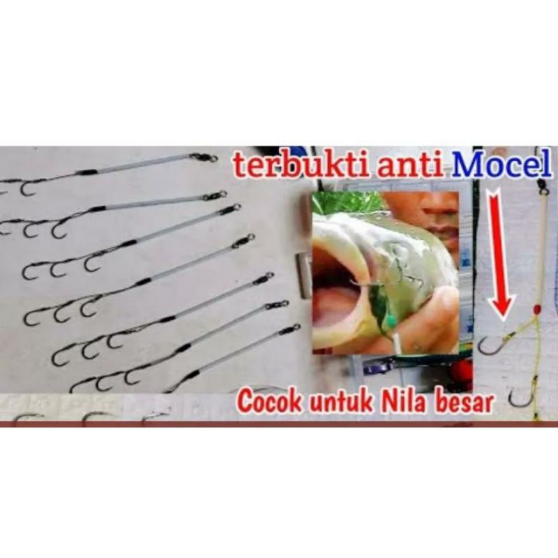 RANGKAIAN KAIL PANCING IKAN NILA IKAN BELANAK UMPAN LUMUT ANTI MOCEL 3KAIL
