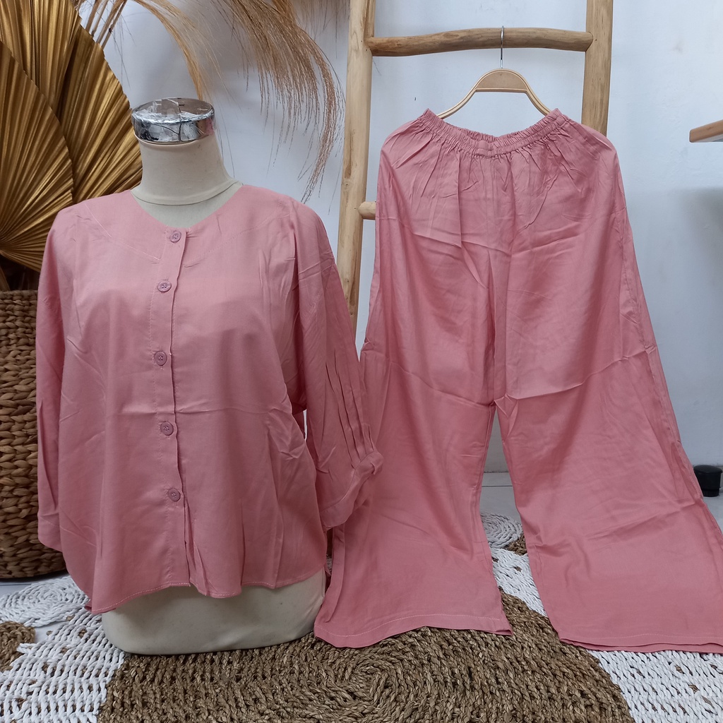 SETELAN ANDIN IKATAN CINTA ONE SET RAYON PREMIUM PAKAIAN WANITA PANJANG