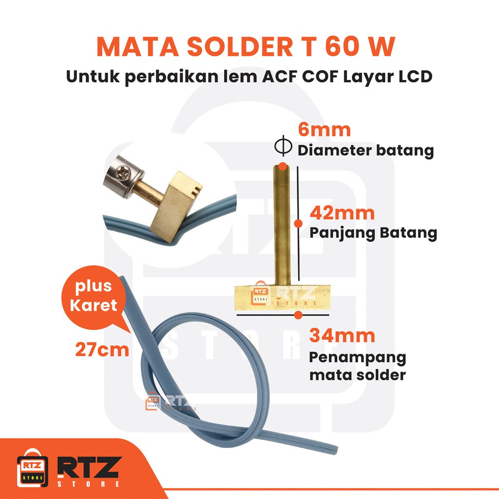 Mata Solder T 60W Watt untuk Perbaikan Lem ACF COF Layar LCD