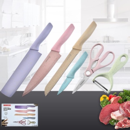 (VCM) Pisau Jerami Pisau Set 6in1 Pisau Modern Pisau Dapur