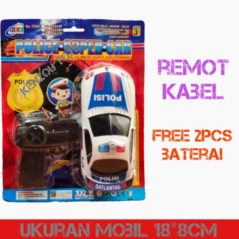 Mobil Remot Kabel Polisi Super Car HKR free Baterai