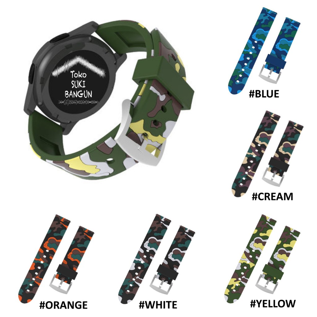 TALI JAM 20mm Rubber ARMY CAMOUFLAGE Silicone Watch Band Strap