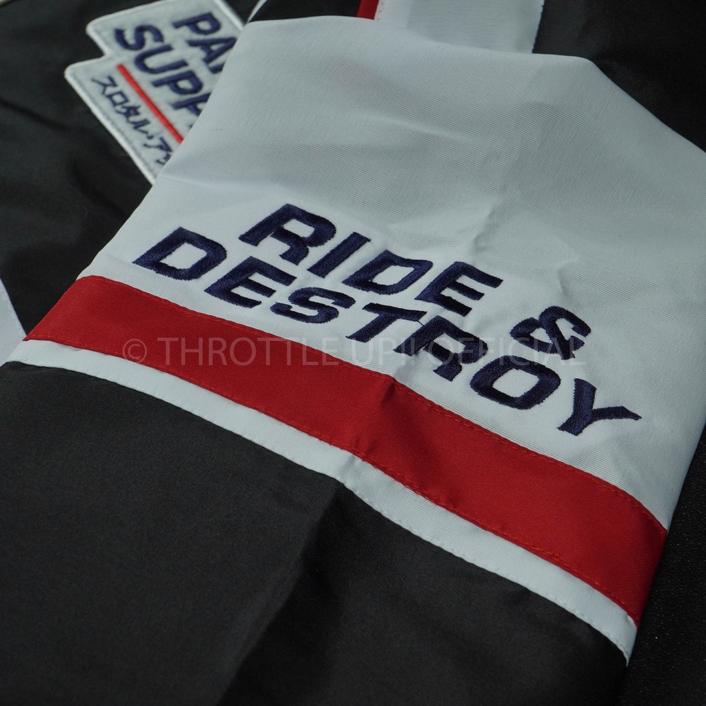 Jaket Speed Legend Varsity White Black - THROTTLE UP!!