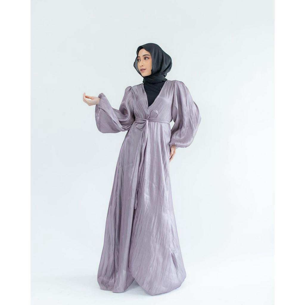 (KIRIM HARI INI) OUTER SHIMMER | LONG OUTER WITH BELT | OUTER SHIMMERING TURKEY