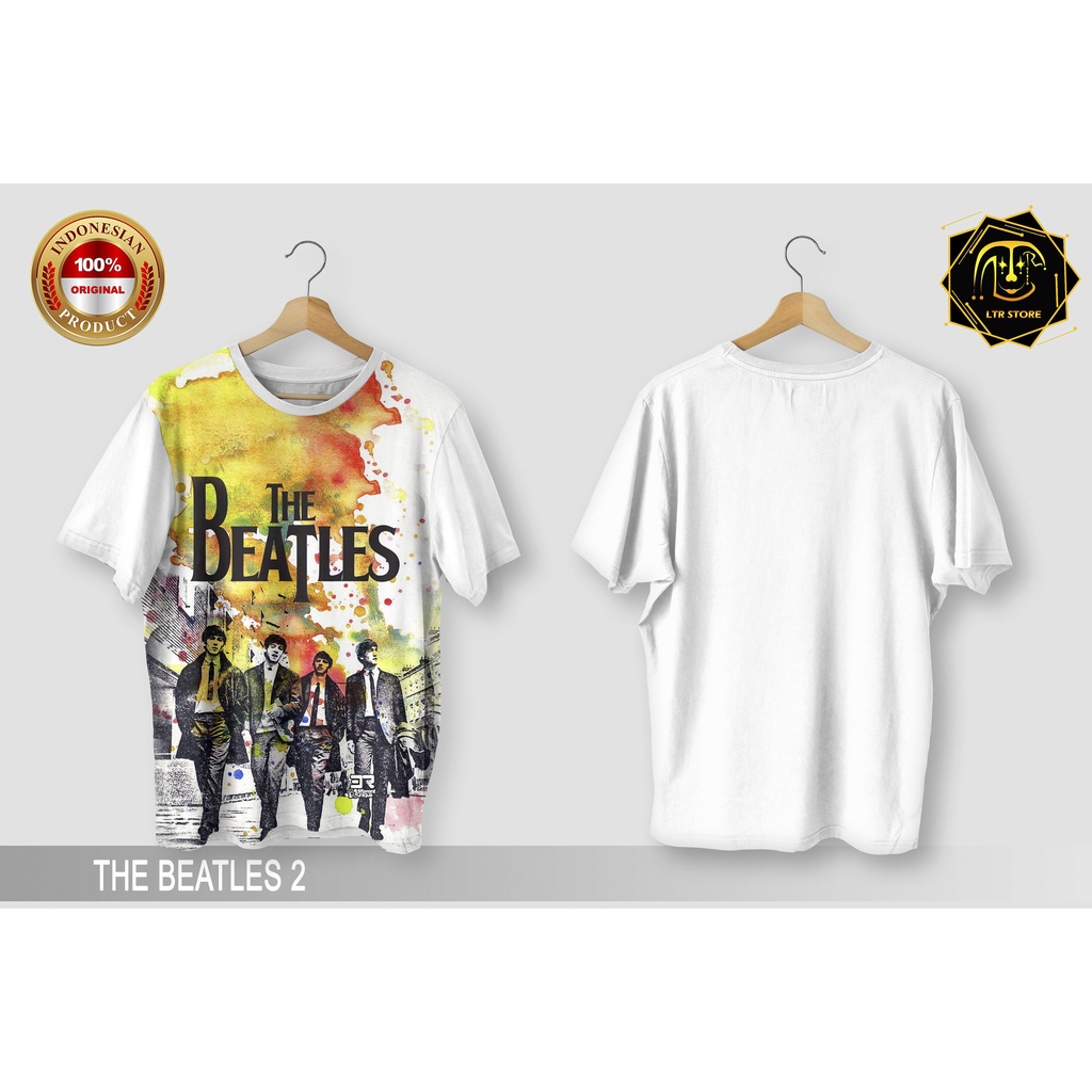 [ BAYAR DI TEMPAT ] BAJU PRINTING GAMBAR MUSISI THE BEATLES 2 -  KAOS DISTRO ORIGINAL GAMBAR GROUP B