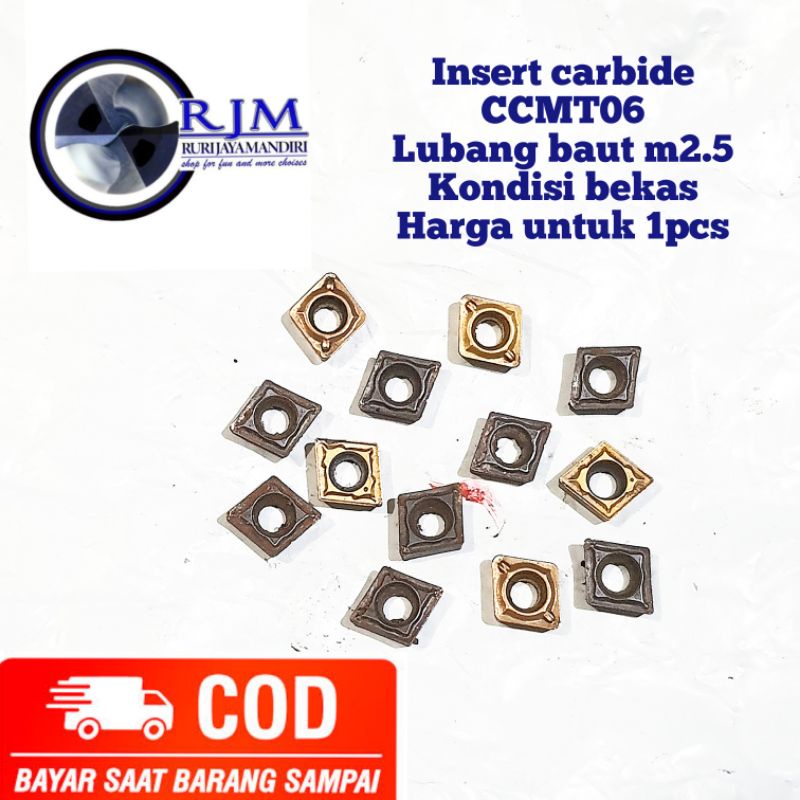 pahat bubut betel bubut Insert carbide CCMT06 Lubang baut m2.5 bukan ccmt09 Kondisi bekas bukan cerm