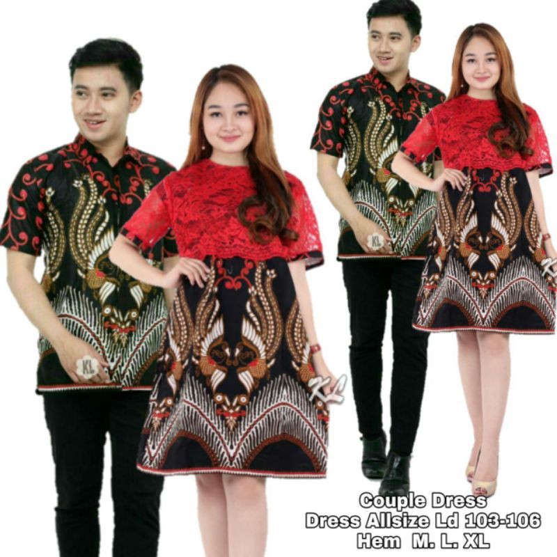 COUPLE DRESS BROKAT COUPLE DRESS BATIK BRUKAT,COUPLE DRESS BATIK PENDEK