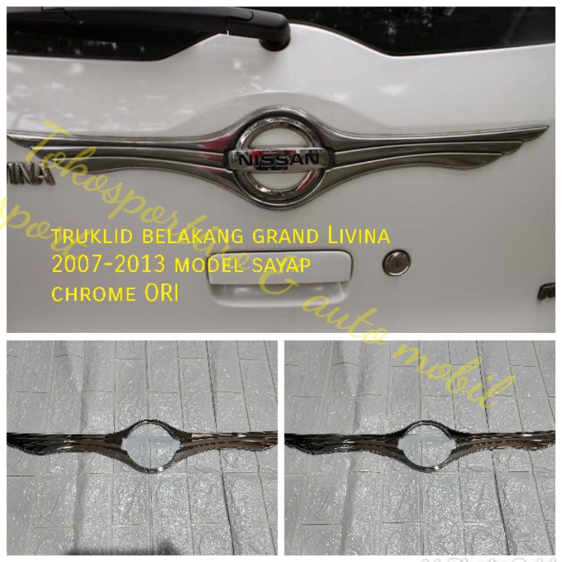 Truklid List bagasi belakang Ring Logo belakang Nissan grand Livina 2007-2013 model sayap original
