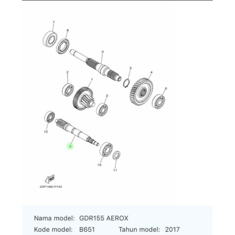 AS PULLY PULI AEROX 155 ASLI ORI YAMAHA B65 E6111 01