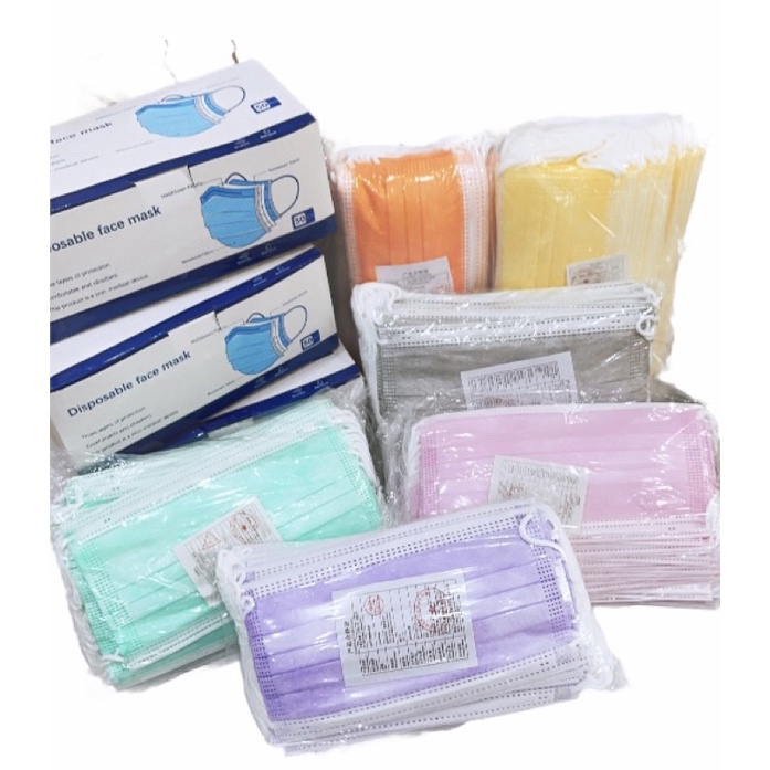 AZ FACEMASK WARNA Masker 3ply Earloop Warna Warni Isi 50pcs