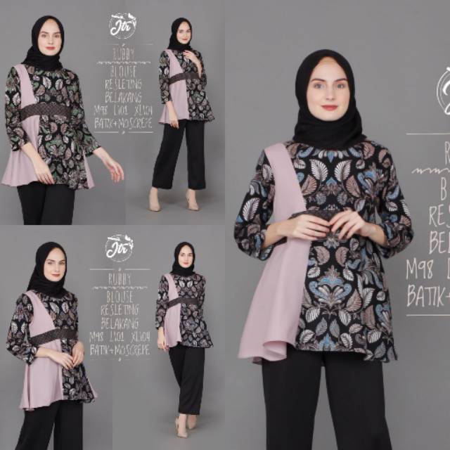 BAJU BATIK WANITA MODERN MONALISA GENES M,L,XL asli PEKALONGAN