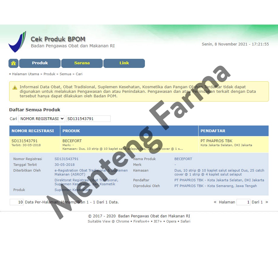 Becefort 10 Tablet - Kombinasi Vitamin C 500 mg, B kompleks, dan E