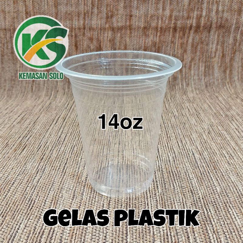 Gelas Plastik  Cup PP Merak 14oz 5gr 14 oz
