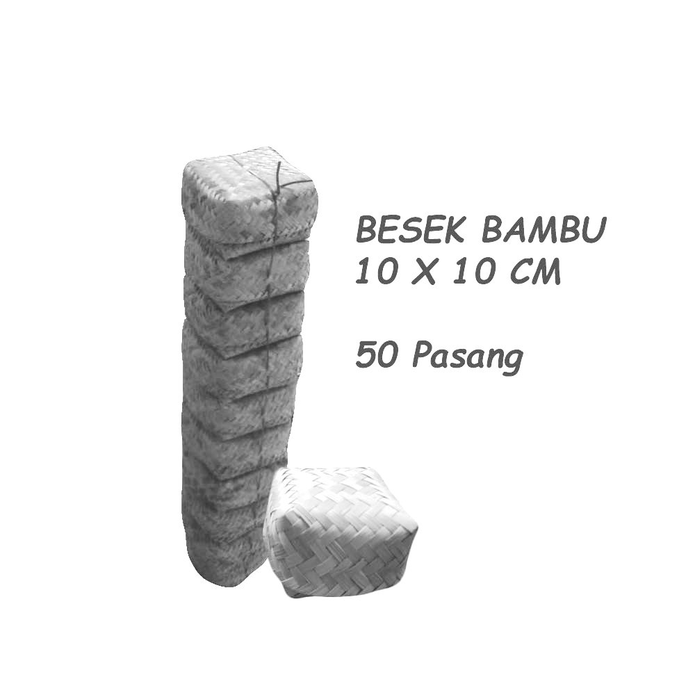 Besek Bambu mini kecil 10x10 cm 50 Pasang (100 pcs), Besek untuk Tempat souvenir atau Makanan