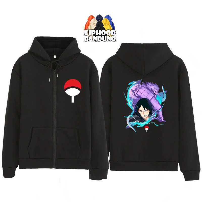 Jaket Zipper Hoodie Anak NARUTO SHIPPUDEN Uciha Sasuke Jaket Manga 1064