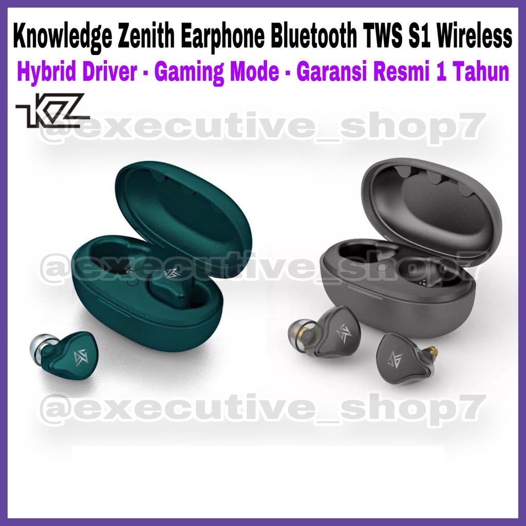 Earphone KZ S1 TWS Headset Earphone Wireless Bluetooth 5.0 Gaming Mode Alt S1 - Dynamic 1DD