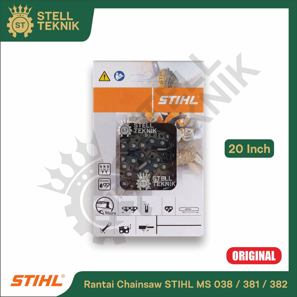 Rantai Chainsaw Senso STIHL MS 381 / 382 / 038 20" Inch (Belah / Potong) Original / Rantai Belah STI