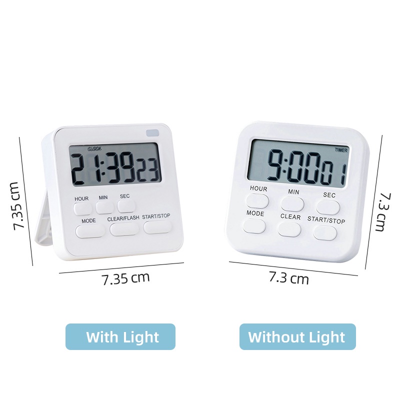 Jam Alarm Elektronik Multifungsi Warna Putih Dengan Bracket