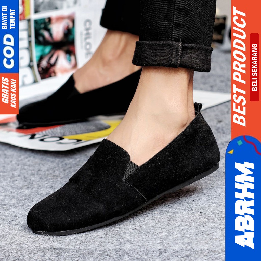 CORD Sepatu Slip On Pria Kulit Syntetic Sepatu Pria Casual Anti Slip Cowok Pantofel