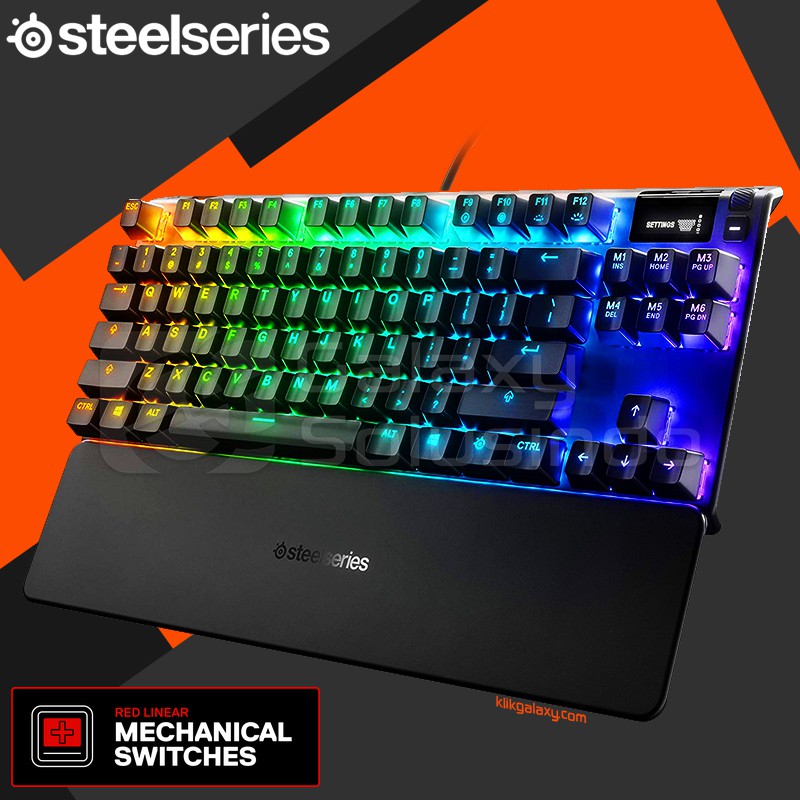 Steelseries Apex 7 TKL RGB OLED Mechanical Gaming Keyboard - Red Linear Switch