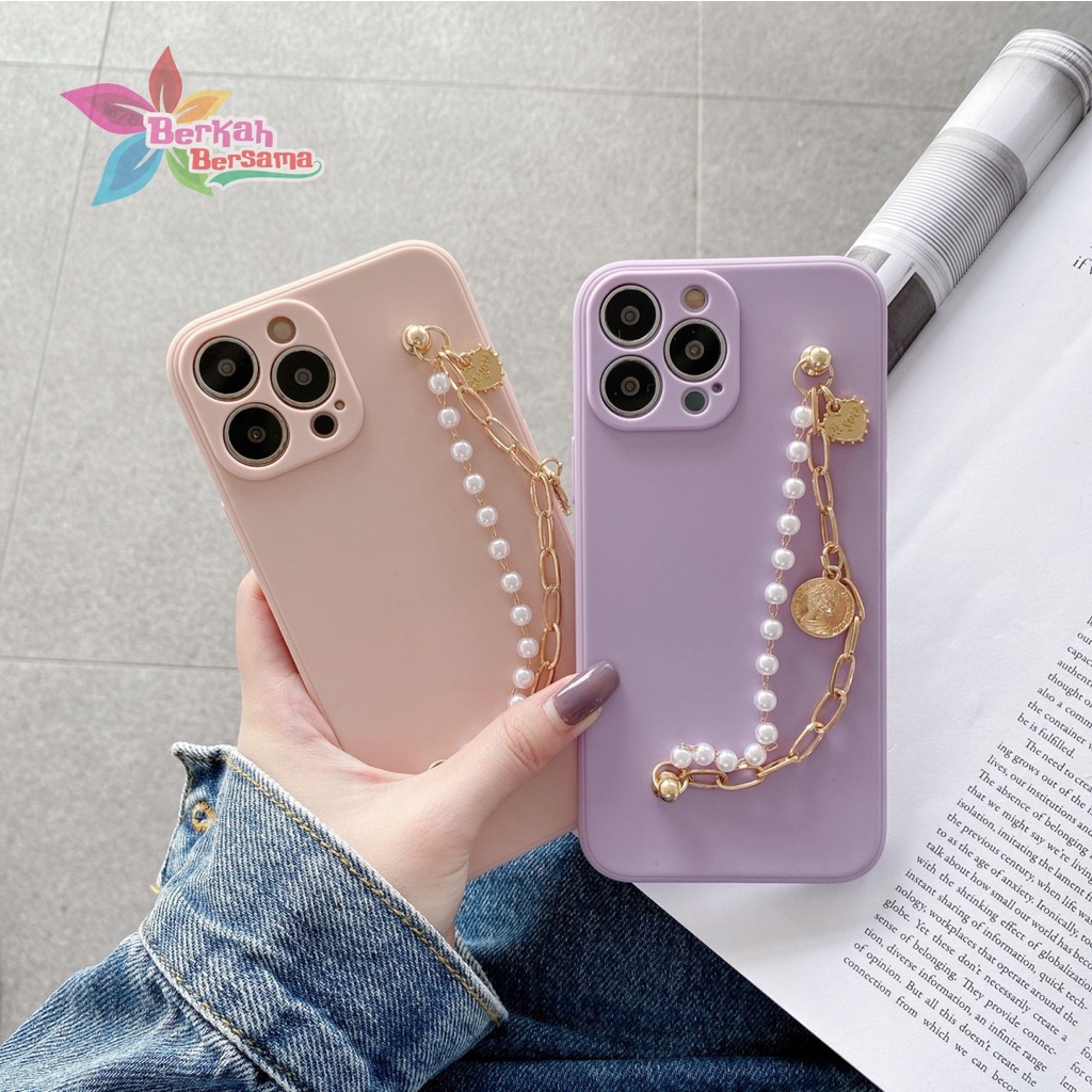 SOFTCASE MACARON RANTAI MUTIARA CHAIN GRIP VIVO Y55 Y55S Y55L Y81 Y83 Y91 Y95 Y93 Y91C Y1S Y90 Y70 Y21 Y21S Y33S BB6495