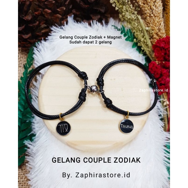 Zaphirastore | GELANG COUPLE MAGNET ZODIAK | GELANG TANGAN BANGLE