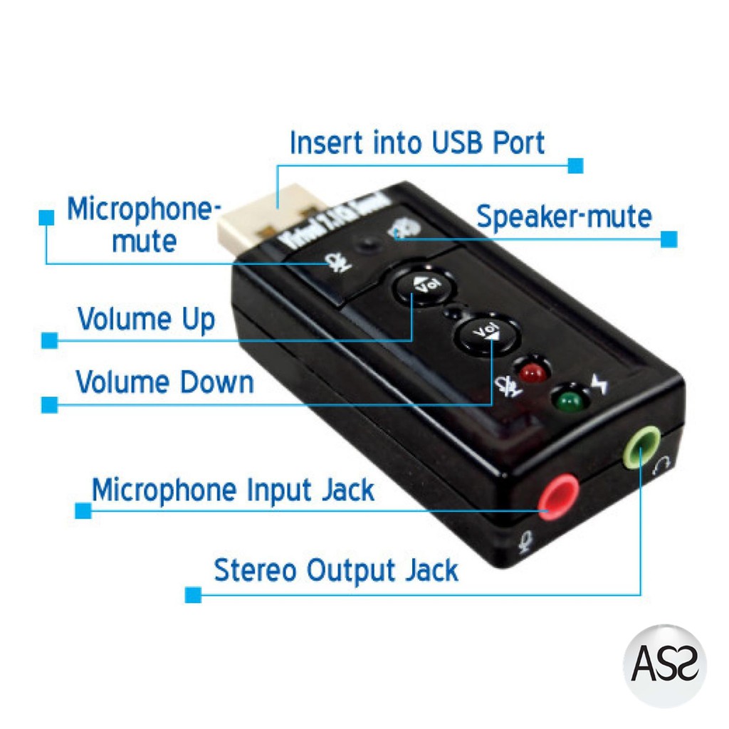 ASS Shop - Taffware USB 7.1 Channel Sound Card Adapter - TC-03