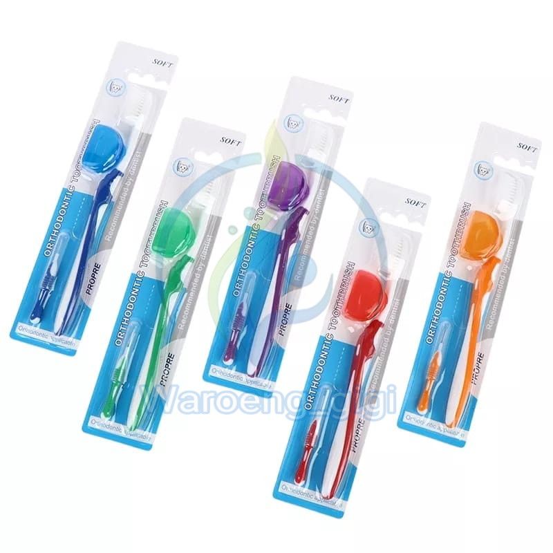 Paket Sikat Gigi Ortho Behel Orthodontik 3 in 1 (Sikat Ortho + Tutup + Interdental Brush)