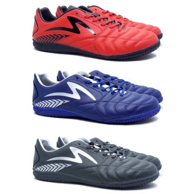 Sepatu Futsal Specs Azteca IN - Emperor Red Black Gun Metal Silver Original
