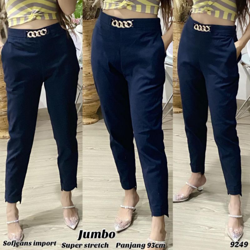 Celana Wanita Soft Jeans Strecth Import Jumbo 9249/ 9286