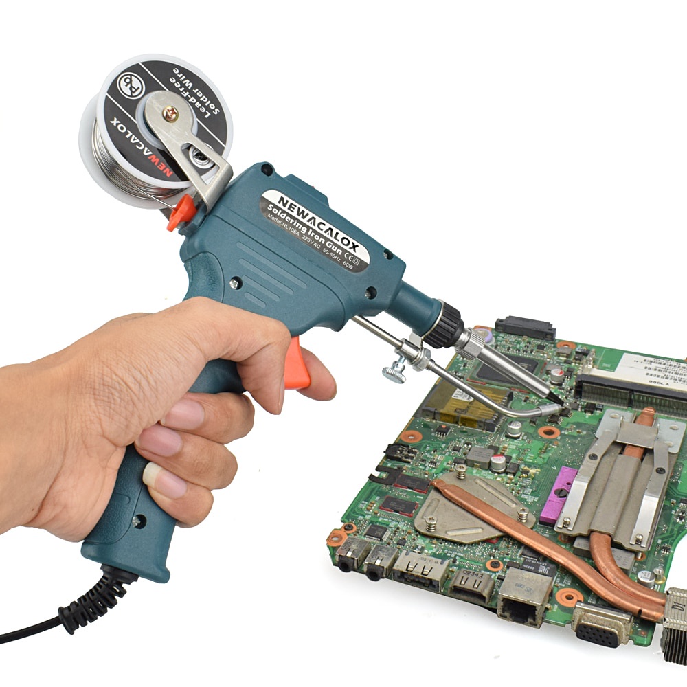 Solder Listrik Tembak 60W Model Pistol Dengan Tempat Penggulung Timah