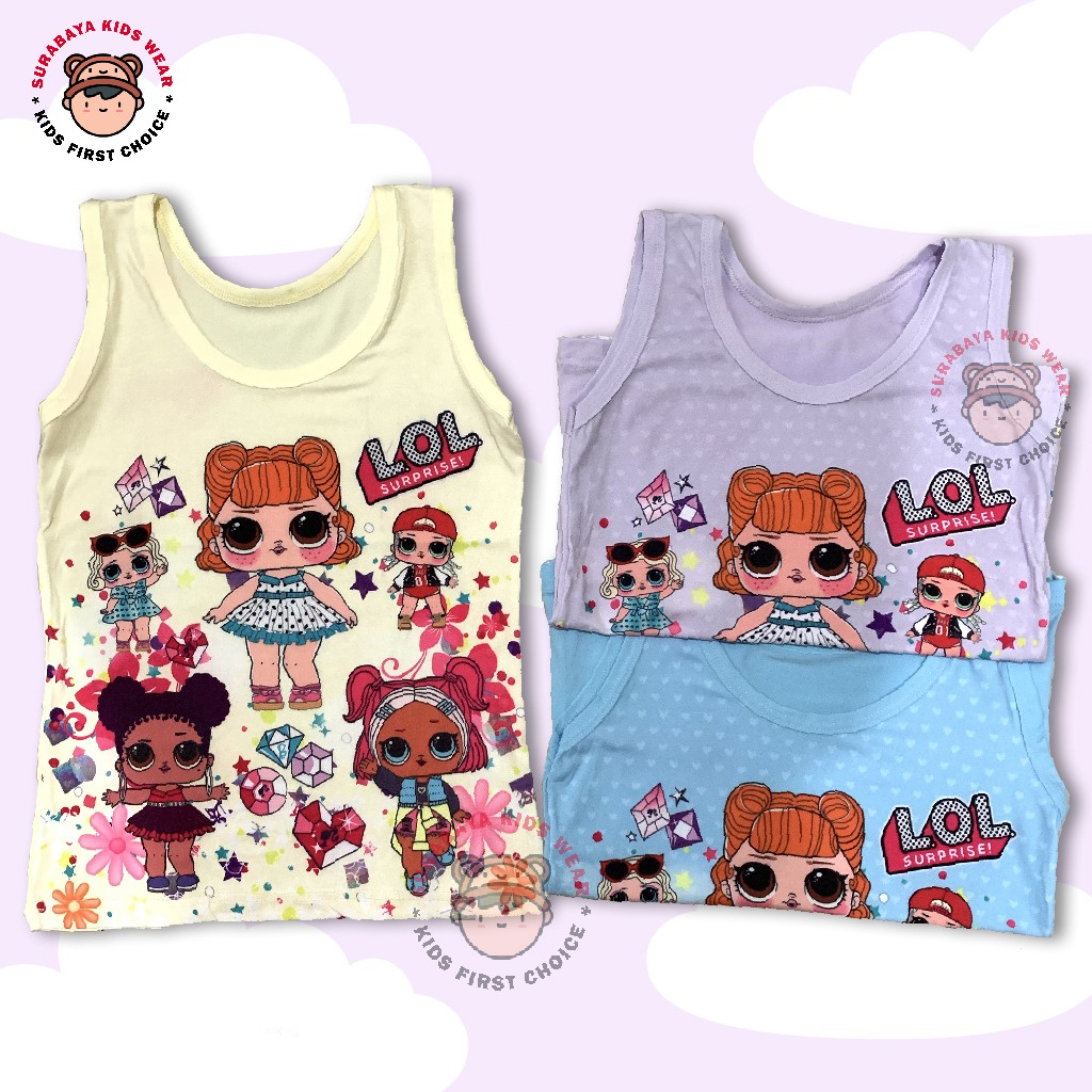 Atasan Singlet Anak Perempuan Motif Frozen Tali Besar Tiana