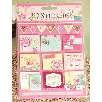 Scrapbook 3D Sticker - Triangle Happy Banner