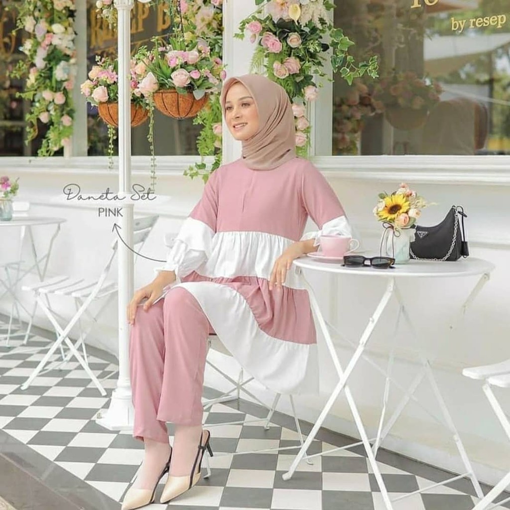 Doneta One Set l Setelan Baju Muslim Fashion Wanita Terlaris