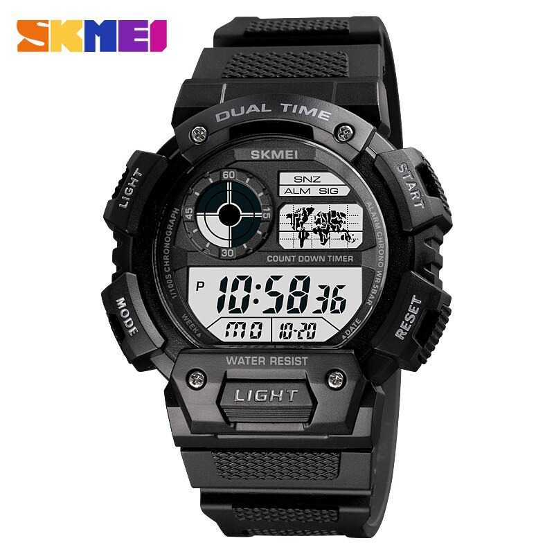 SKMEI Jam Tangan Digital Pria  1723 Aneka warna Hitam Merah Biru Hijau kuning Titanium Gray Silver P