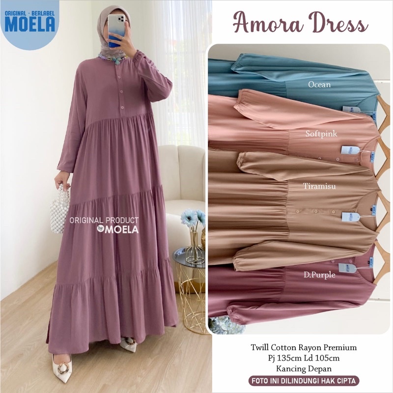 Gamis dress rayon polos Amora/Anse/Celin/Baisa/Biumi/Molin/Ciaji/Jihas/Flate/Tosti/Milly/Tisa/Siuti/Chesa/Fimel/Yapi/Lilci/Balo/Polse/Rensi/Silom/Neta/Rome by Moela berlabel-Amora dpurple
