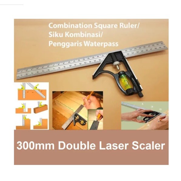 

Siku Try Square Combination Penggaris Siku Tukang Kombinasi Water Pass