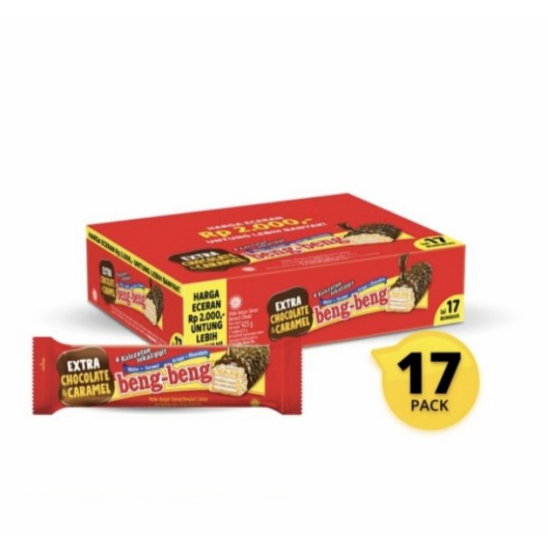 

Beng Beng Wafer Caramel Crispy Chocolate 1 box 17; pcs @22 gr