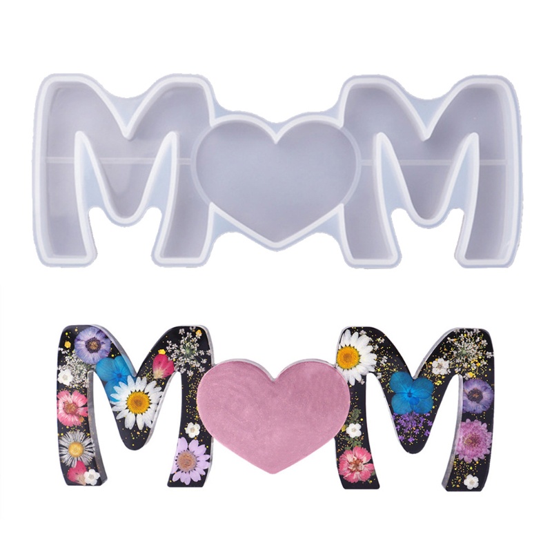 SIY  DIY Large Mom Love Letter Pendant Resin Mold  Mother 's Day Love Sign Word Mold