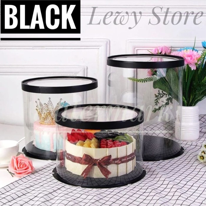 

Cake Box Bulat Dus Kue Kotak Kue Transparant Mika Pet 30X30 Cm 028
