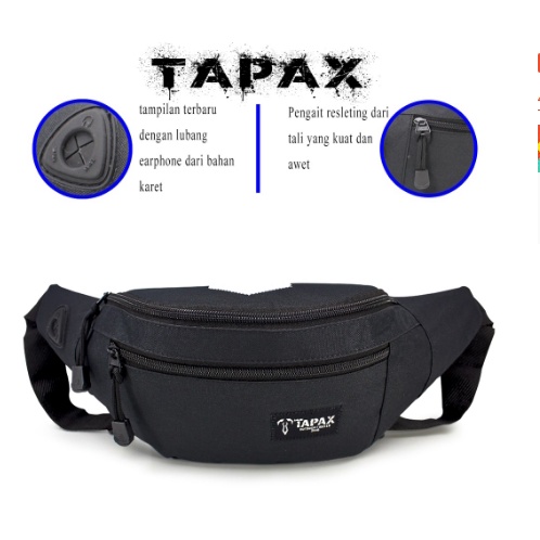 TAS WAISTBAG DISTRO OVAL DOUBLE STRIP TAPAX ORIGINAL | FADHILAH SHOP BJB