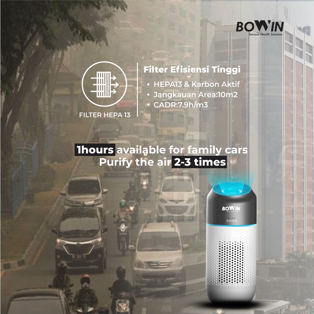 Bowin Air Purifier - Oxy Fresh Mini (Filter HEPA 13 &amp; Karbon Aktif)